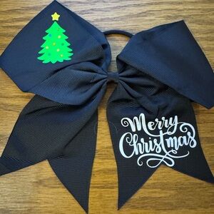 Black Merry Christmas Hair Bow